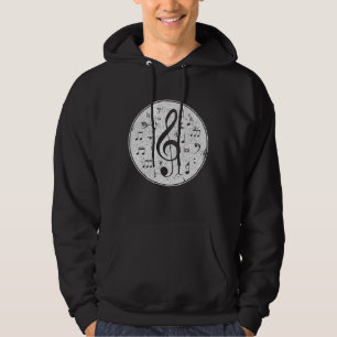 Sudadera Diseño de notas musicales de Vintage Treble Clef
