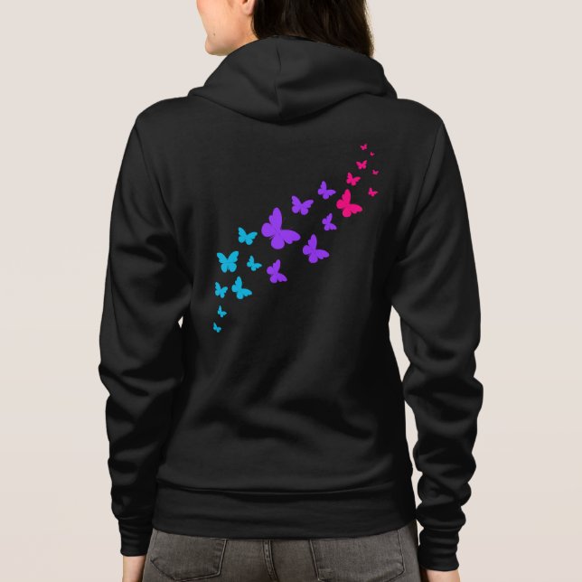 Sudadera Diseño de orgullo andrógino de hermosa mariposa (Reverso)