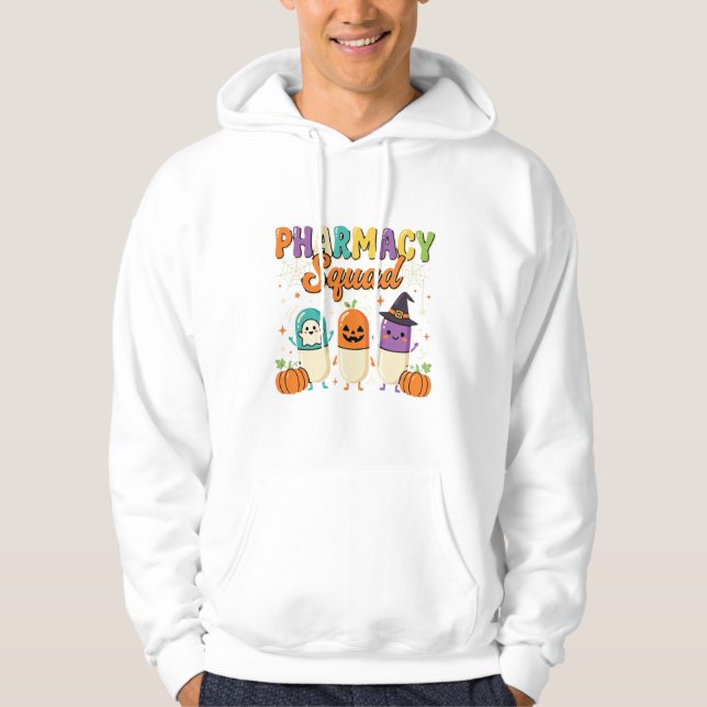 Sudadera Diseño de pastillas fantasma de Halloween del escu (Anverso)
