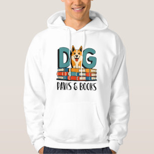 Sudadera Diseño de patas de perro y libros