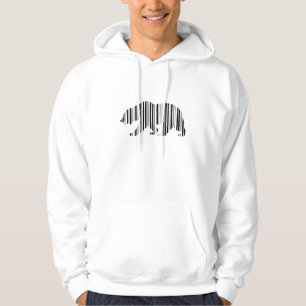 Sudadera Diseño de patrón de código de barras del oso dorad