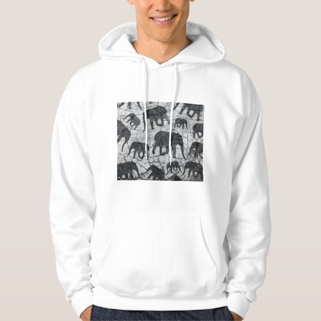 Sudadera Diseño de patrón de elefante de hormigón (Anverso)
