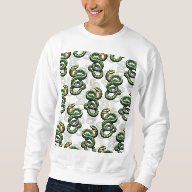 Sudadera Diseño de patrón de serpientes - Blanco (Anverso)