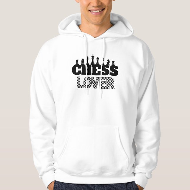 Sudadera Diseño de patrón de tablero de sobre el dorso negr (Anverso)