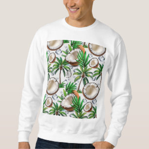 Sudadera Diseño de patrón tropical de palmeras de coco