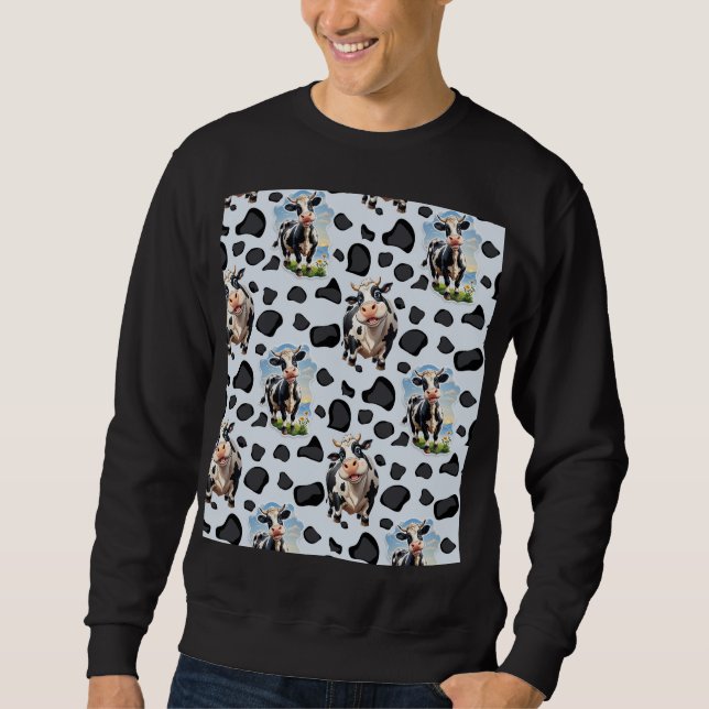Sudadera Diseño de patrones de animales de vaca (Anverso)