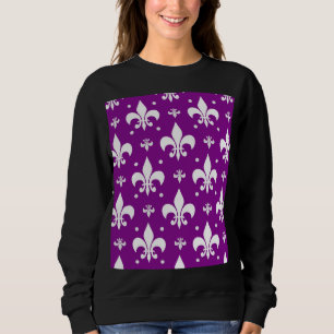 Sudadera Diseño de patrones de flor de fondo púrpura