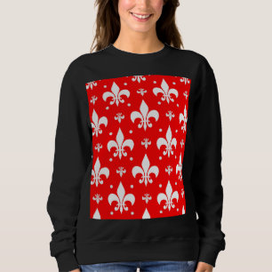 Sudadera Diseño de patrones de flor rojo de lis