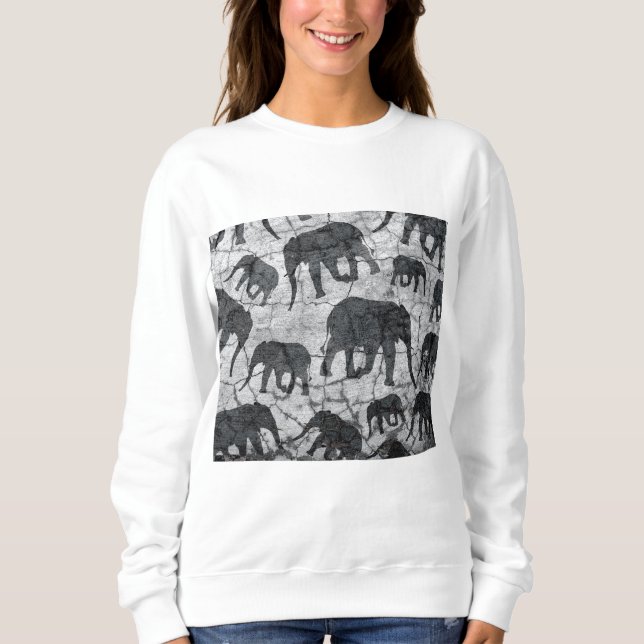 Sudadera Diseño de patrones de hormigón elefante (Anverso)