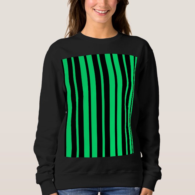 Sudadera Diseño de patrones de rayas verticales verdes de c (Anverso)
