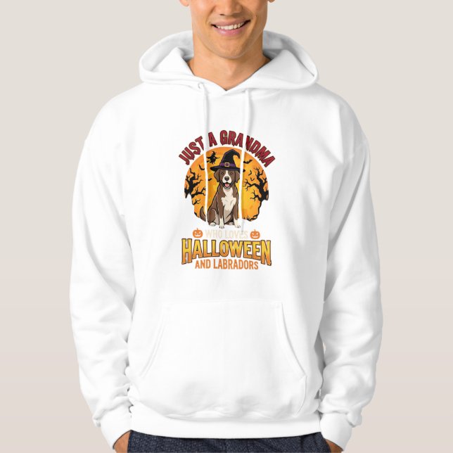 Sudadera Diseño de perro abuela de Halloween Labrador_1 (Anverso)