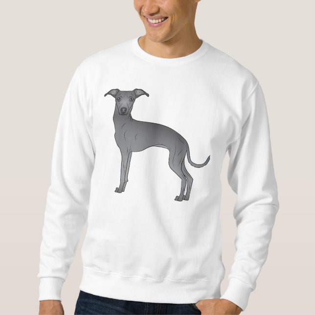 Sudadera Diseño de perro de dibujos animados azul italiano (Anverso)