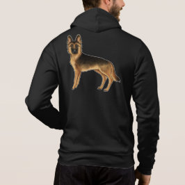 Sudadera Diseño de perro pastor alemán GSD negro y marrón