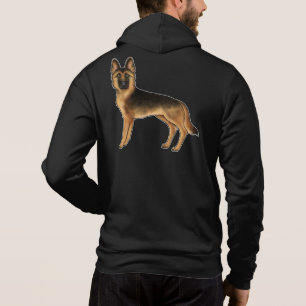 Sudadera Diseño de perro pastor alemán GSD negro y marrón