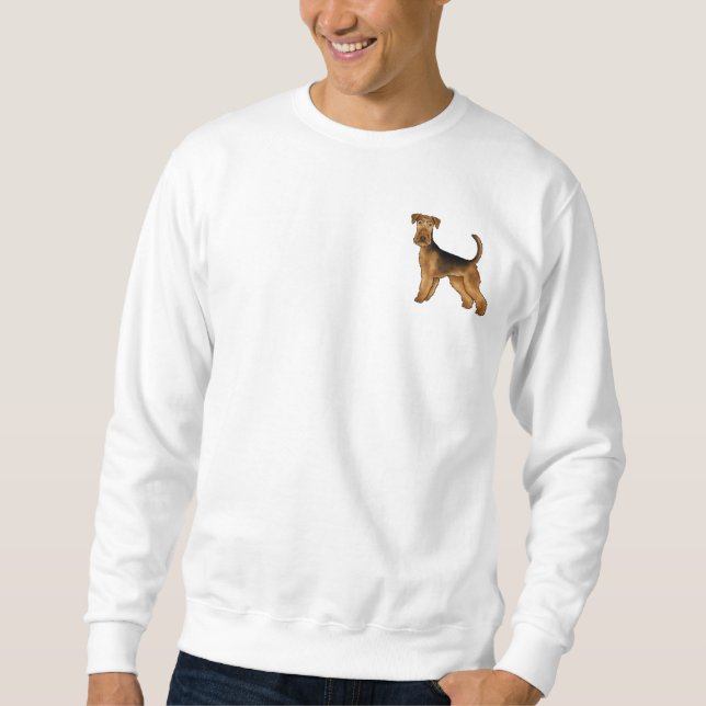 Sudadera Diseño de perro Terrier junto al agua lindo Aireda (Anverso)