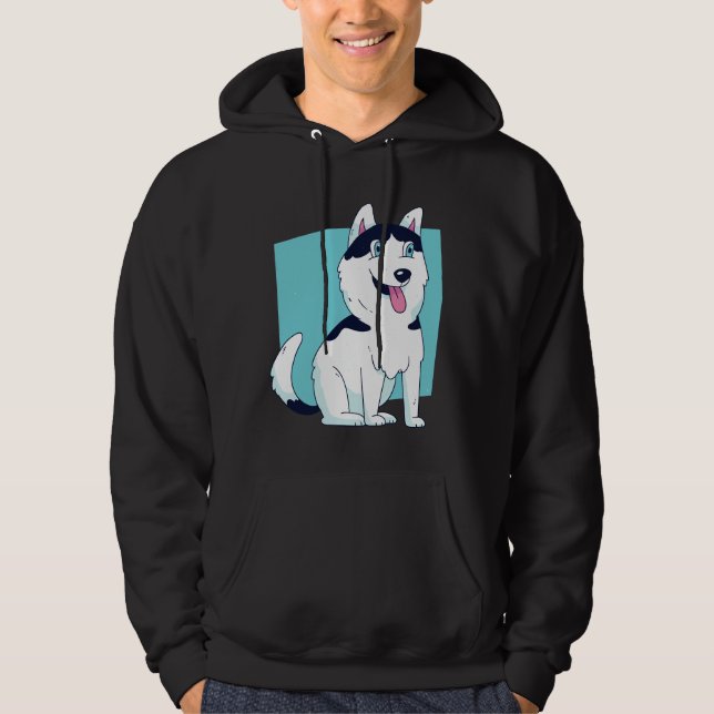 Sudadera Diseño de perros pequeños Husky (Anverso)