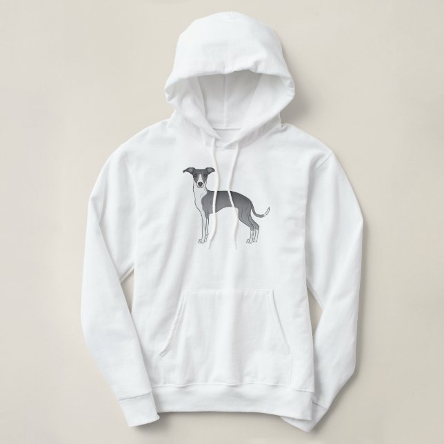 Sudadera Diseño de Personalizados de Greyhound Italiano Azu (Diseño del anverso)