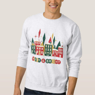 Sudadera Diseño de pueblo navideño alegre y brillante