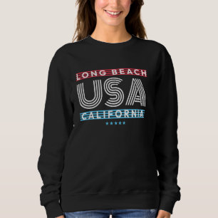 Sudadera Diseño de rayas retro de Long Beach USA