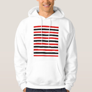 Sudadera Diseño de rayas rojas, negras y blancas