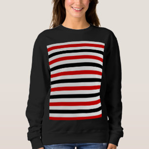 Sudadera Diseño de rayas rojas, negras y blancas
