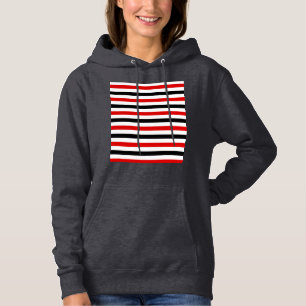 Sudadera Diseño de rayas rojas, negras y blancas