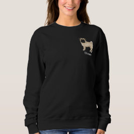 Sudadera Diseño de raza de perro Fawn Pug Mops con texto pe