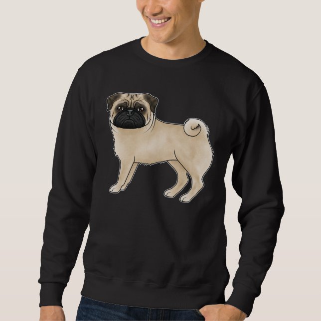 Sudadera Diseño de raza de perro Pug con cara arrugada lind (Anverso)