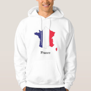 Sudadera Diseño de recuerdo de bandera de Francia en mapa
