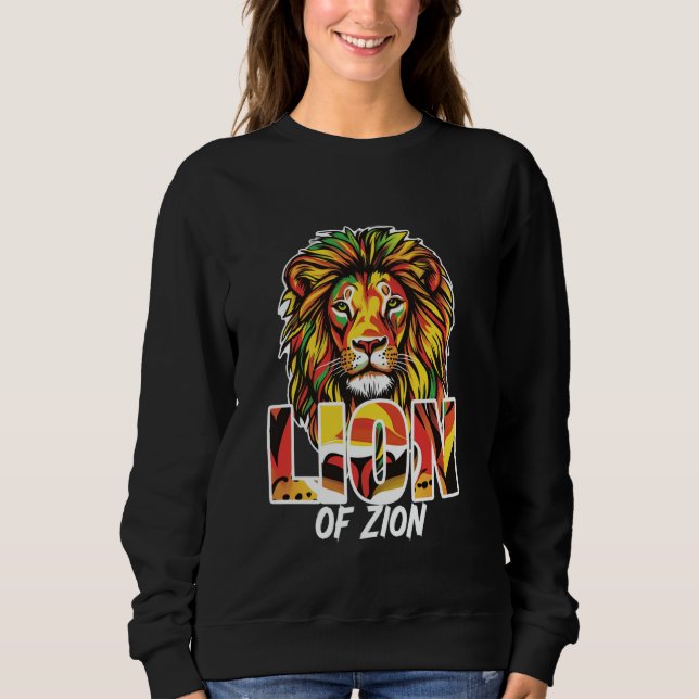 Sudadera Diseño de Reggae Rasta León de Sion (Anverso)
