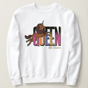 Sudadera Diseño de Reina de Afro Unicornio