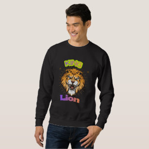 Sudadera Diseño de retrato majestuoso del león coronado rey