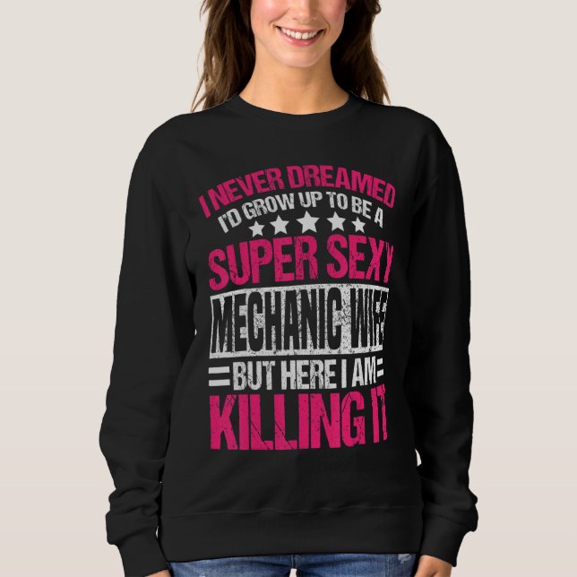 Sudadera Diseño de ropa de mujer mecánica Cute Wives (Anverso)