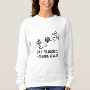 Sudadera Diseño de ruta de San Francisco a Sierra Nevada