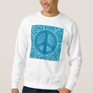 Sudadera Diseño de signo de paz azul