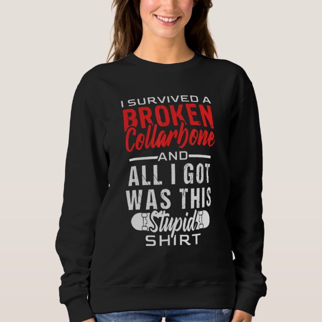 Sudadera Diseño De Skateboarding De Collarbone Roto Para Un (Anverso)