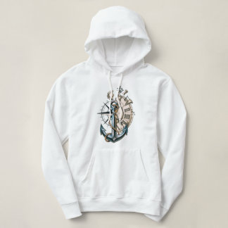 Sudadera Diseño de tatuaje náutico vintage de brújula de re
