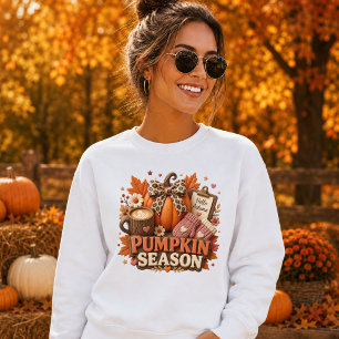 Sudadera Diseño de temporada de calabaza estilo Claymation