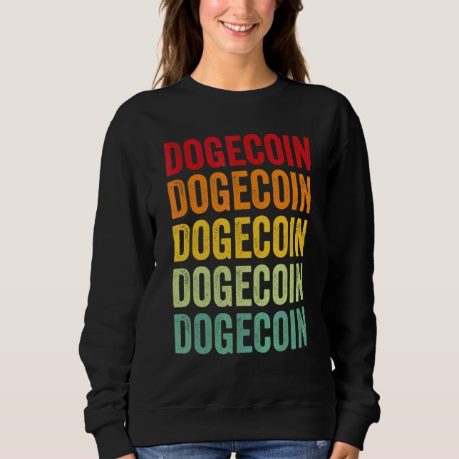 Sudadera Diseño de texto arcoíris de criptomoneda Dogecoin (Anverso)