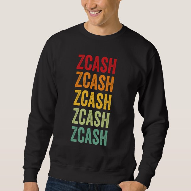 Sudadera Diseño de texto arcoíris de criptomoneda Zcash (Anverso)