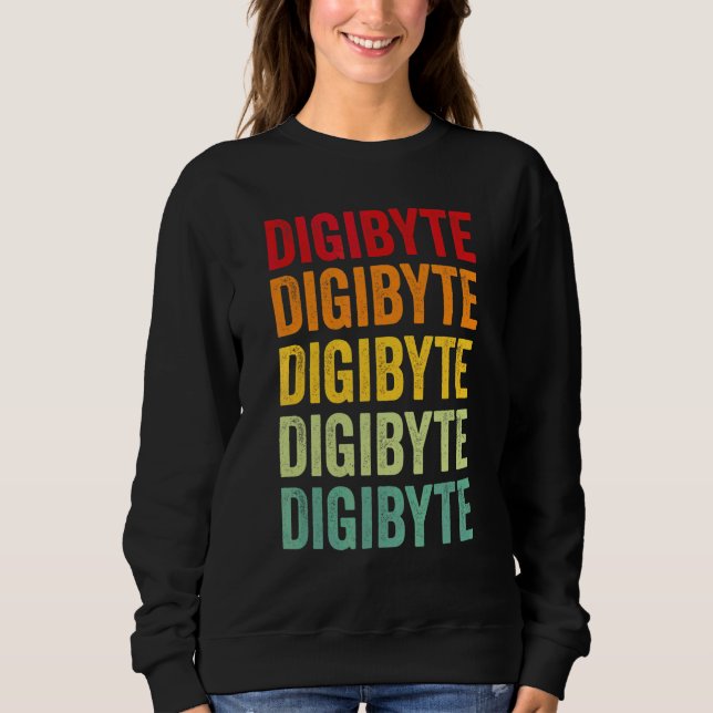 Sudadera Diseño de texto arcoíris de criptomonedas Digibyte (Anverso)