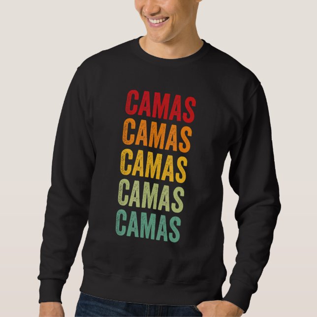 Sudadera Diseño de texto arcoíris del condado de Camas Idah (Anverso)