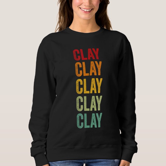 Sudadera Diseño de texto arcoíris del condado de Clay Dakot (Anverso)
