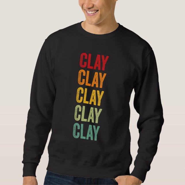 Sudadera Diseño de texto arcoíris del condado de Clay Dakot (Anverso)