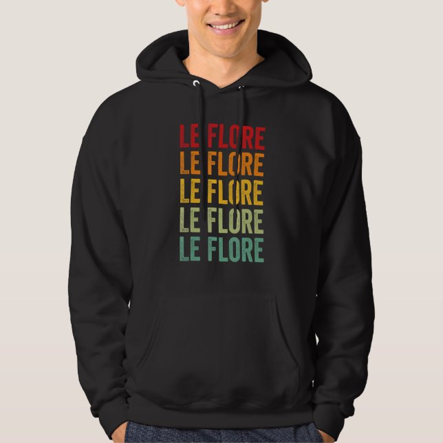 Sudadera Diseño de texto arcoíris del condado de Le Flore O (Anverso)
