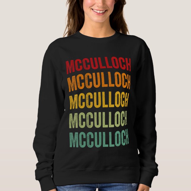 Sudadera Diseño de texto arcoíris del condado de McCulloch  (Anverso)