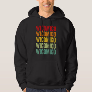 Sudadera Diseño de texto arcoíris del condado de Wicomico M