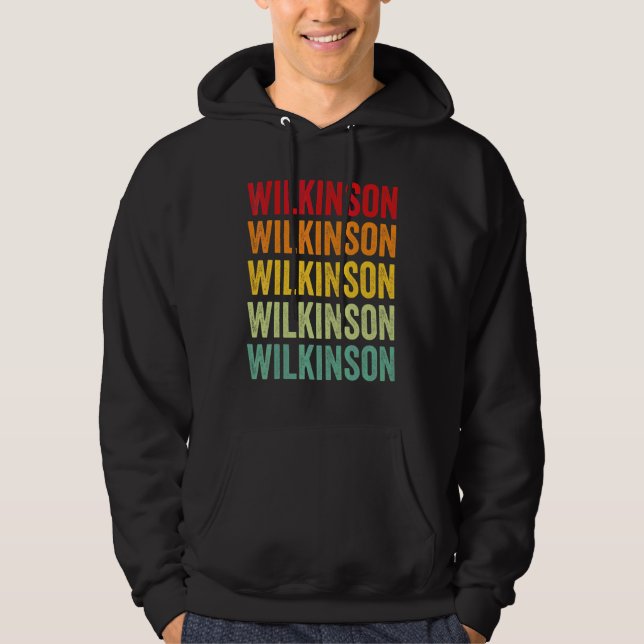 Sudadera Diseño de texto arcoíris del condado de Wilkinson  (Anverso)