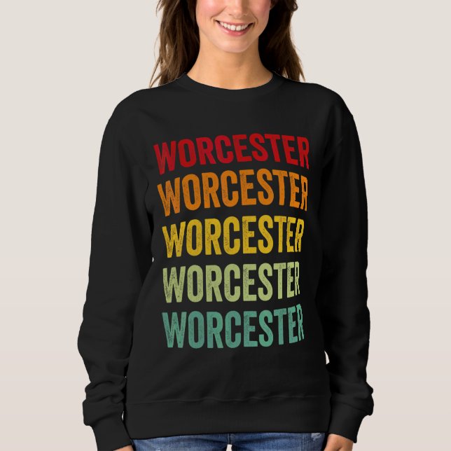 Sudadera Diseño de texto de arcoíris del condado de Worcest (Anverso)