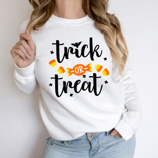 Sudadera Diseño de Texto de Truco o Trato Halloween